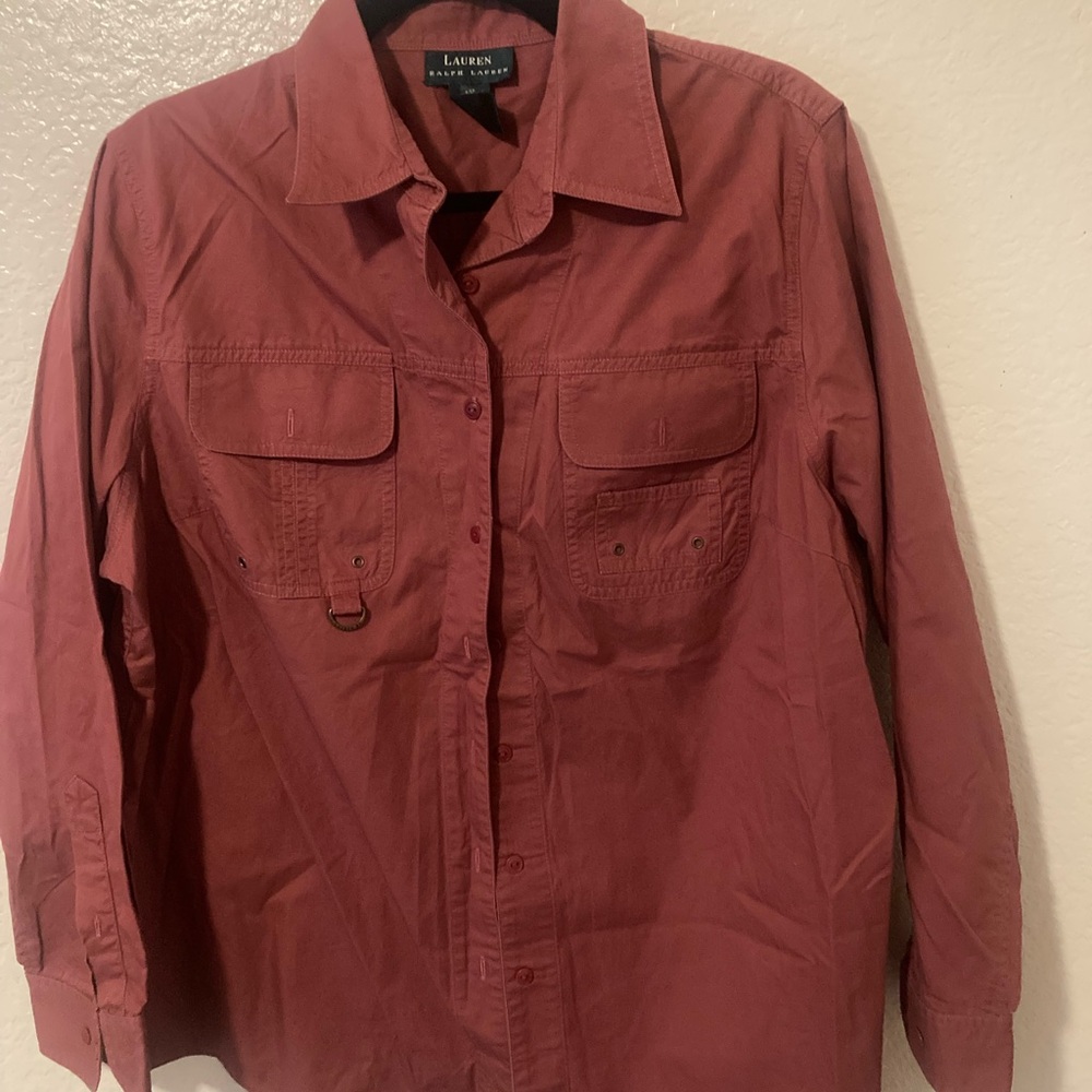 Lauren Ralph Lauren Women's Button-Down Shirt in Rich Burgundy
